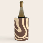 Modern Retro Liquid Swirl Abstract Pattern in Brown Wine Chiller Gallery Image 1