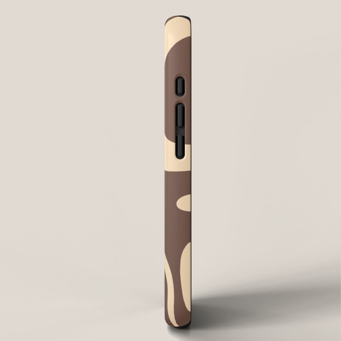 Modern Retro Liquid Swirl Abstract Pattern in Brown iPhone Case Gallery Image 2