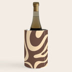 Modern Retro Liquid Swirl Abstract Pattern in Brown Wine Chiller Gallery Image 3