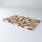 Modern Retro Liquid Swirl Abstract Pattern in Brown Rug Gallery Image 3