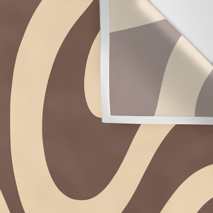 Modern Retro Liquid Swirl Abstract Pattern in Brown Wall Tapestry Gallery Image 3
