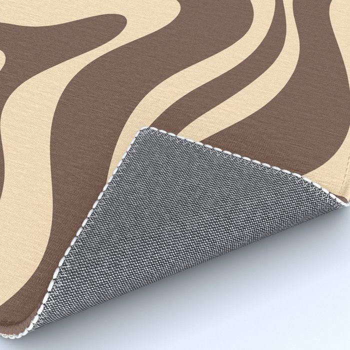 Modern Retro Liquid Swirl Abstract Pattern in Brown Rug Gallery Image 4