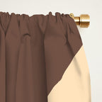 Modern Retro Liquid Swirl Abstract Pattern in Brown Window Curtain Gallery Image 2
