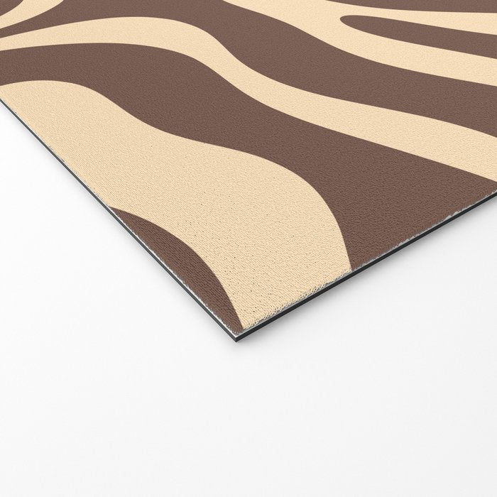 Modern Retro Liquid Swirl Abstract Pattern in Brown Welcome Mat Gallery Image 2