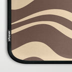 Modern Retro Liquid Swirl Abstract Pattern in Brown Laptop Sleeve Gallery Image 3