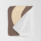 Modern Retro Liquid Swirl Abstract Pattern in Brown Throw Blanket Gallery Image 3