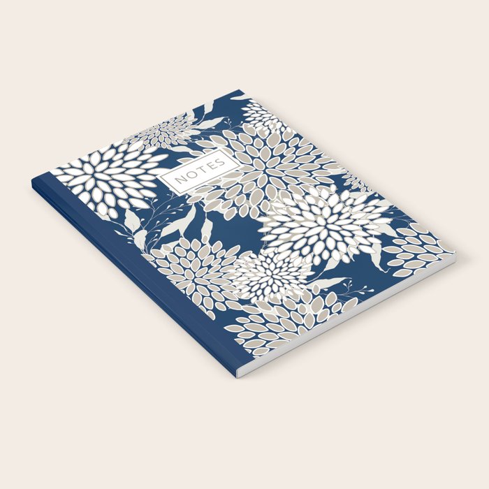 Leaves and Blooms, Blue and Gray Notebook Gallery Image 2