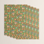 Chipmunks friends - green Wrapping Paper Gallery Image 3