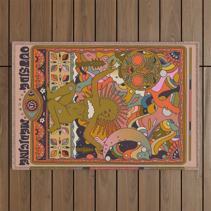 Outside Is Medicine Outdoor Rug Gallery Image 1