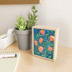 Coral Proteas on Blue Pattern Painting Mini Art Print Gallery Image 2