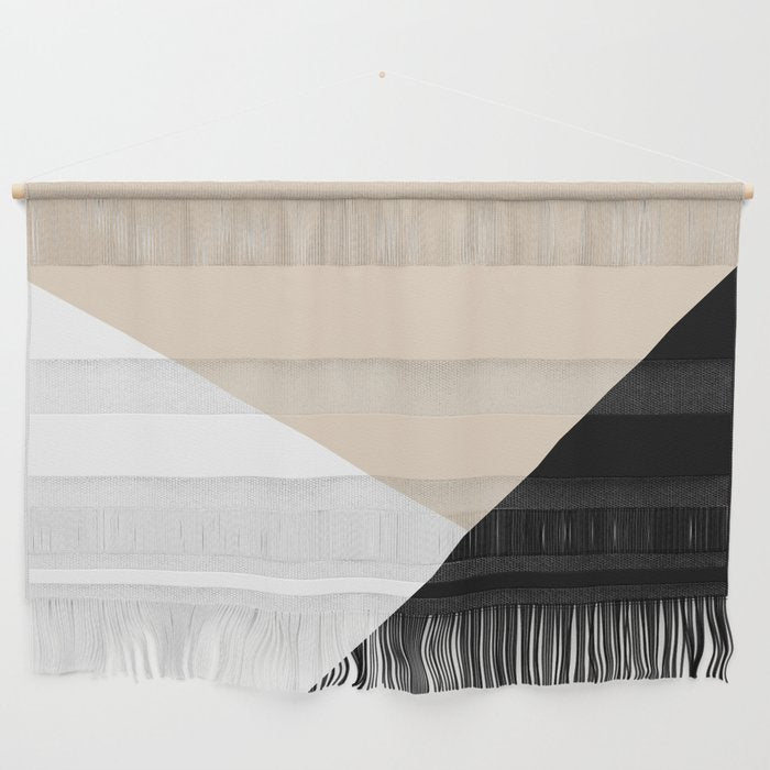 Black white and sand minimalist art Wall Hanging Gallery Image 1