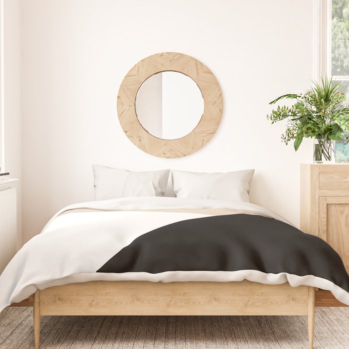 Black white and sand minimalist art Duvet Cover Gallery Image 3