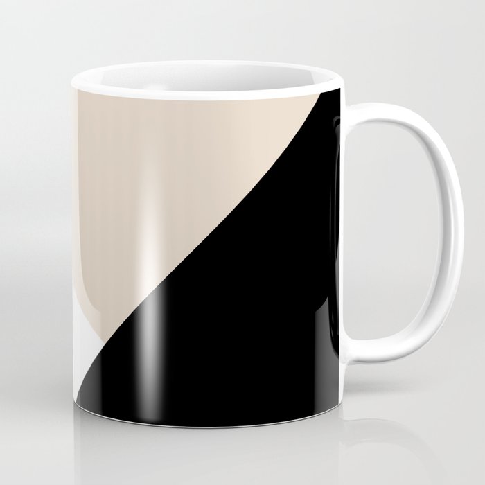 Black white and sand minimalist art Coffee Mug Gallery Image 1