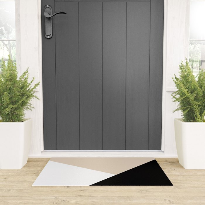 Black white and sand minimalist art Welcome Mat Gallery Image 3