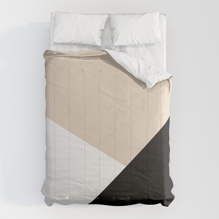Black white and sand minimalist art Comforter Gallery Image 6