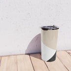 Black white and sand minimalist art Travel Mug Gallery Image 4