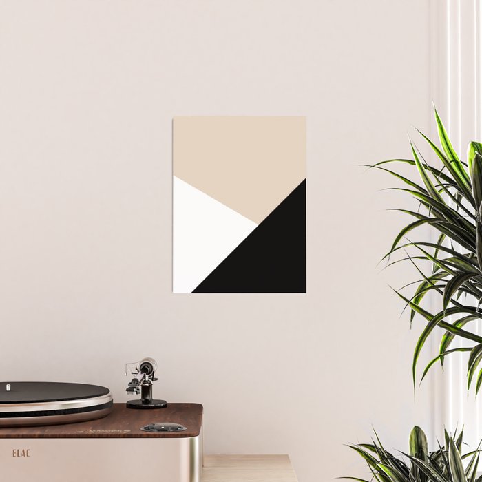Black white and sand minimalist art Poster Gallery Image 2