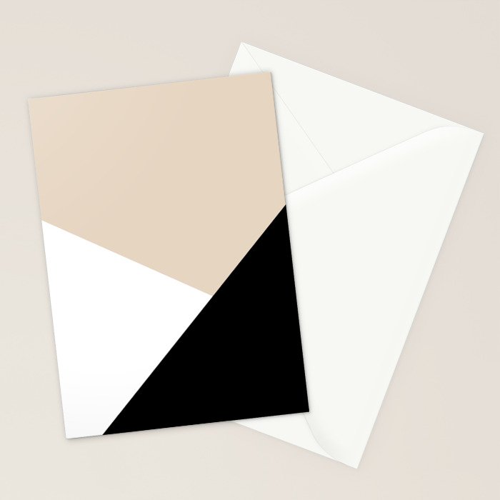 Black white and sand minimalist art Stationery Card Gallery Image 2