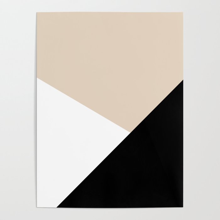 Black white and sand minimalist art Poster Gallery Image 4