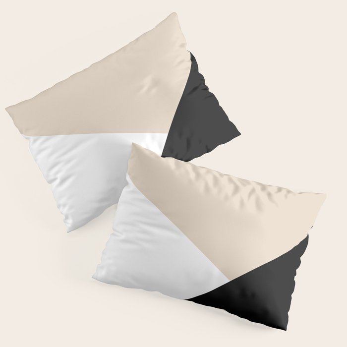 Black white and sand minimalist art Pillow Sham Gallery Image 1