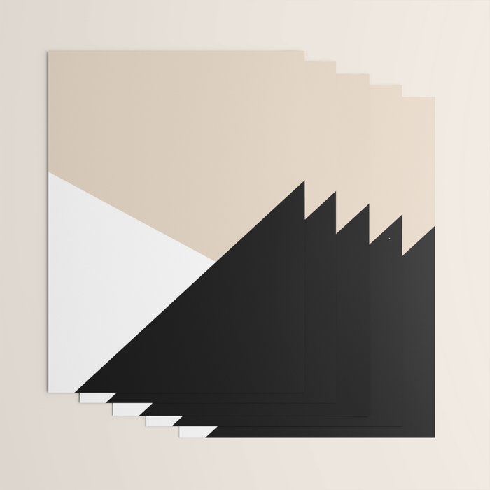 Black white and sand minimalist art Wrapping Paper Gallery Image 3