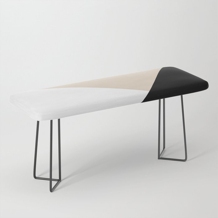Black white and sand minimalist art Bench Gallery Image 1