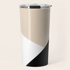 Black white and sand minimalist art Travel Mug Gallery Image 1
