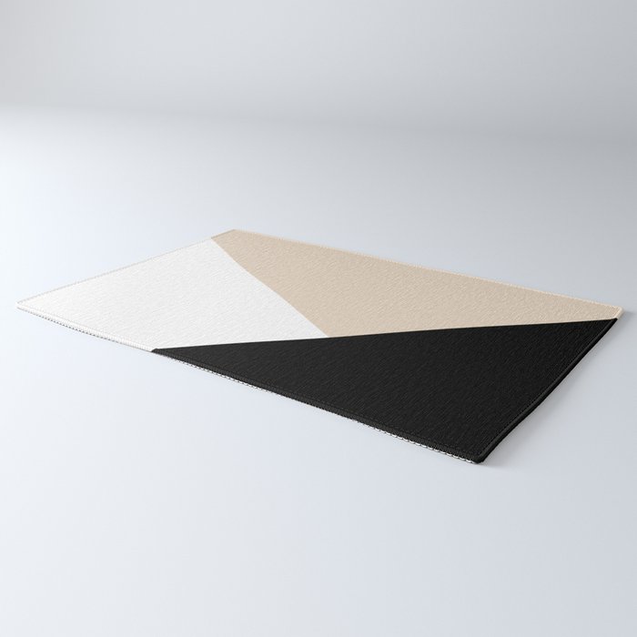 Black white and sand minimalist art Rug Gallery Image 3
