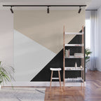 Black white and sand minimalist art Wall Mural Gallery Image 1