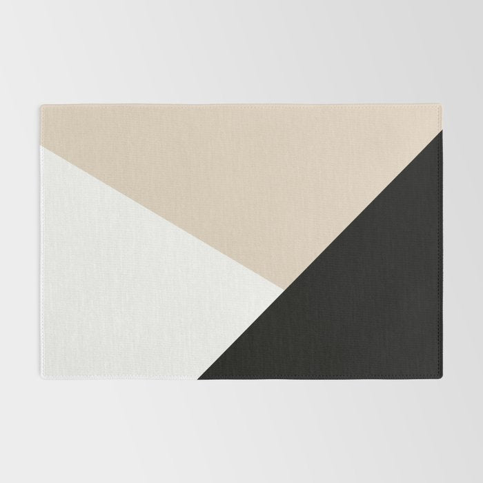 Black white and sand minimalist art Rug Gallery Image 2