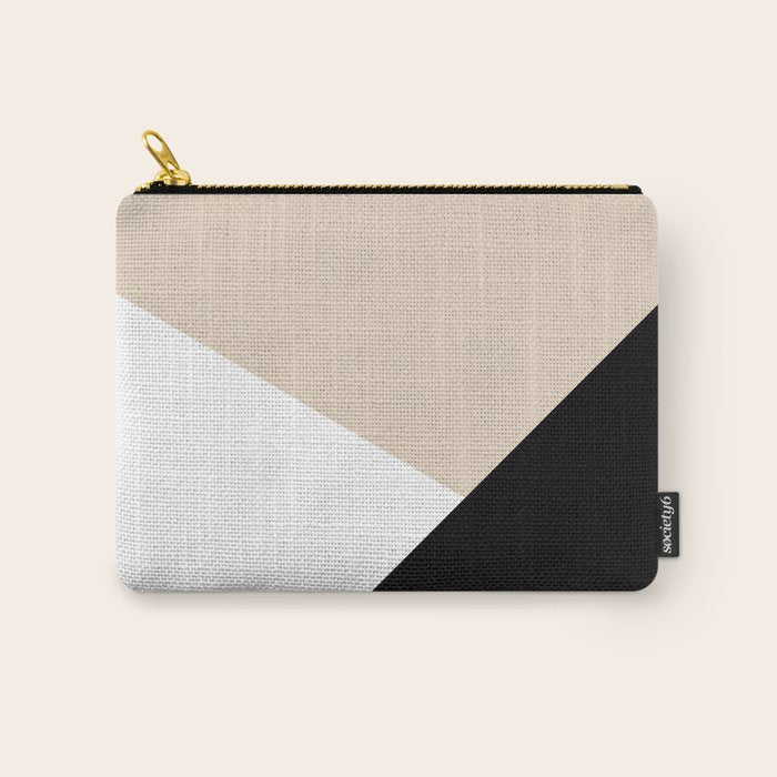 Black white and sand minimalist art Carry All Pouch Gallery Image 1