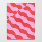 Retro Wavy Abstract Pattern in Red & Pink Notebook Gallery Image 4