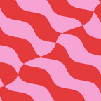 Retro Wavy Abstract Pattern in Red & Pink Coffee Mug Gallery Image 2