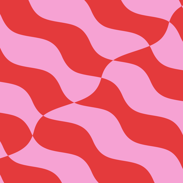 Retro Wavy Abstract Pattern in Red & Pink Coffee Mug Gallery Image 2