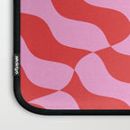 Retro Wavy Abstract Pattern in Red & Pink Laptop Sleeve Gallery Image 3