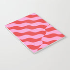 Retro Wavy Abstract Pattern in Red & Pink Notebook Gallery Image 3