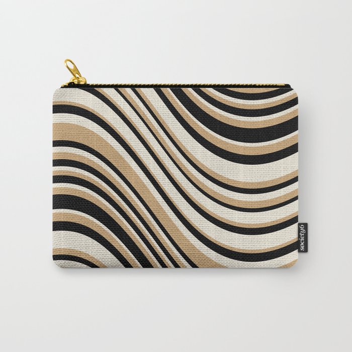 Wavy Stripes VII - Neutral Vintage Carry All Pouch Gallery Image 1