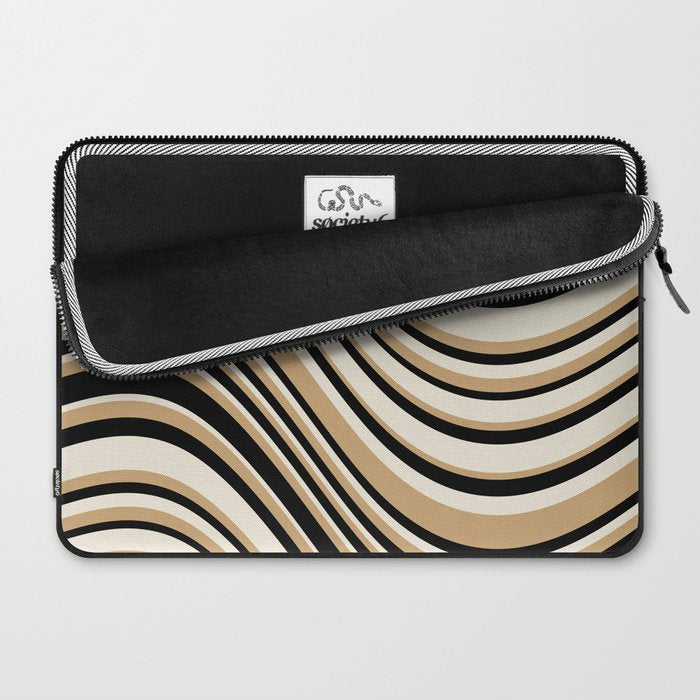 Wavy Stripes VII - Neutral Vintage Laptop Sleeve Gallery Image 2