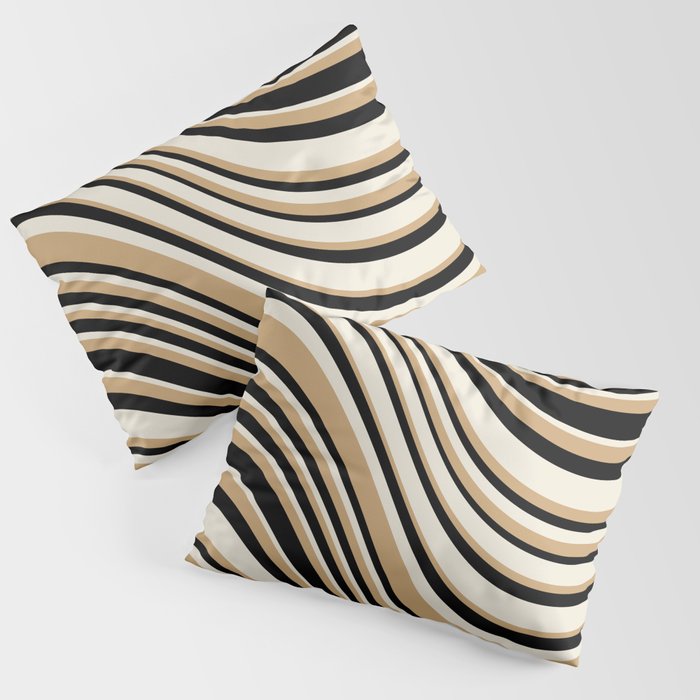 Wavy Stripes VII - Neutral Vintage Pillow Sham Gallery Image 1