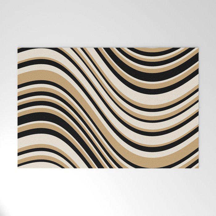 Wavy Stripes VII - Neutral Vintage Welcome Mat Gallery Image 1
