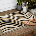 Wavy Stripes VII - Neutral Vintage Outdoor Rug Gallery Image 2