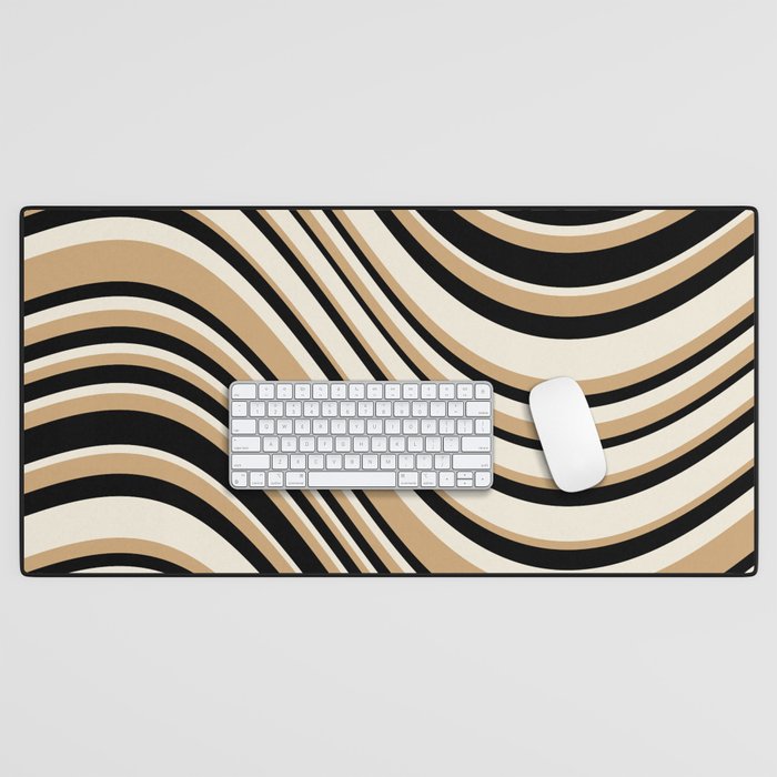 Wavy Stripes VII - Neutral Vintage Desk Mat Gallery Image 1