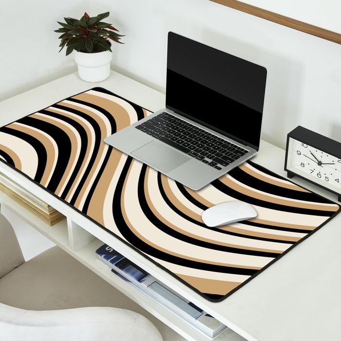 Wavy Stripes VII - Neutral Vintage Desk Mat Gallery Image 2