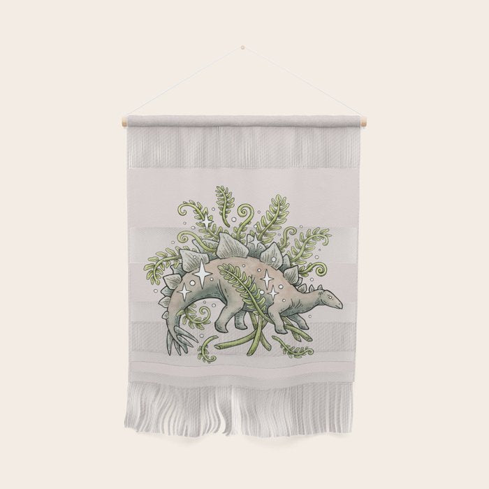 Stegosaurus & Ferns | Dinosaur Botanical Art Wall Hanging Gallery Image 1