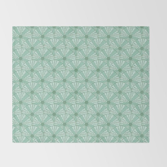 Sea Urchins - Aqua Blue Throw Blanket Gallery Image 2