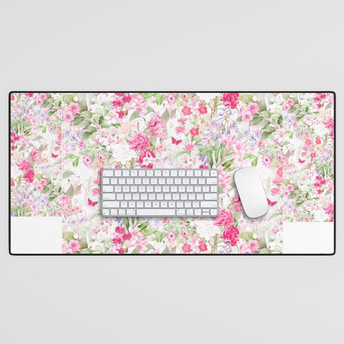 Vintage & Shabby Chic - Pastel Spring Flower Medow Desk Mat Gallery Image 1