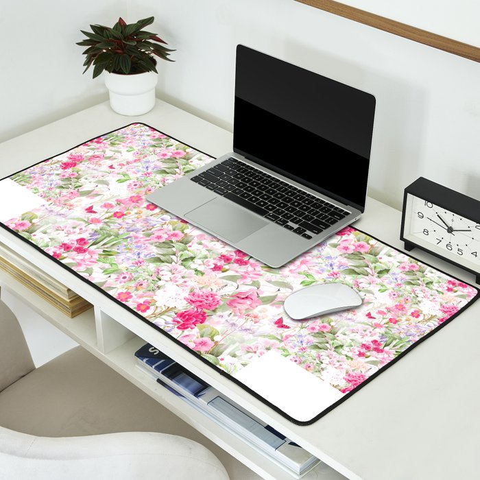 Vintage & Shabby Chic - Pastel Spring Flower Medow Desk Mat Gallery Image 2