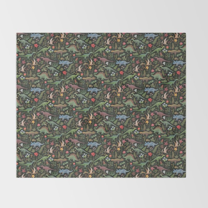 Dinosaur Jungle Throw Blanket Gallery Image 2