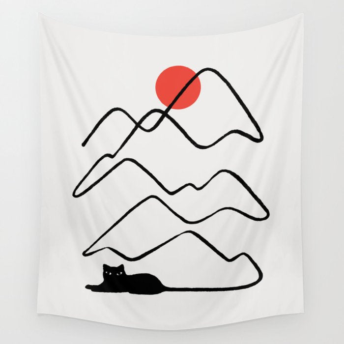 Cat Landscape 68 Wall Tapestry Gallery Image 4