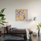 Colorful birds in garden flowers YL Wood Wall Art Gallery Image 2